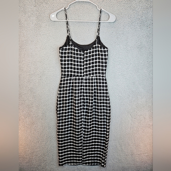 Dress The Population Women's Shaireen Black & White Check Sheath Dress Sz XXS - Picture 7 of 14
